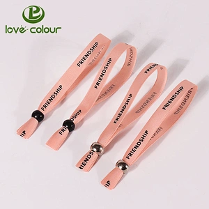 Polyester satin sublimated printed wristband satin bracelet for party
