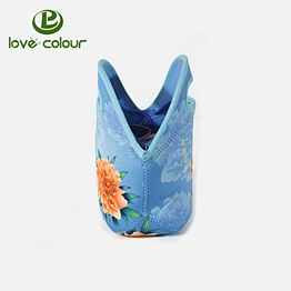 Custom sublimation printing flower neoprene lunch bags with cool designs