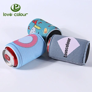 Printing cute cartoon neoprene foam stubby holder can cooler folding stuby cooler