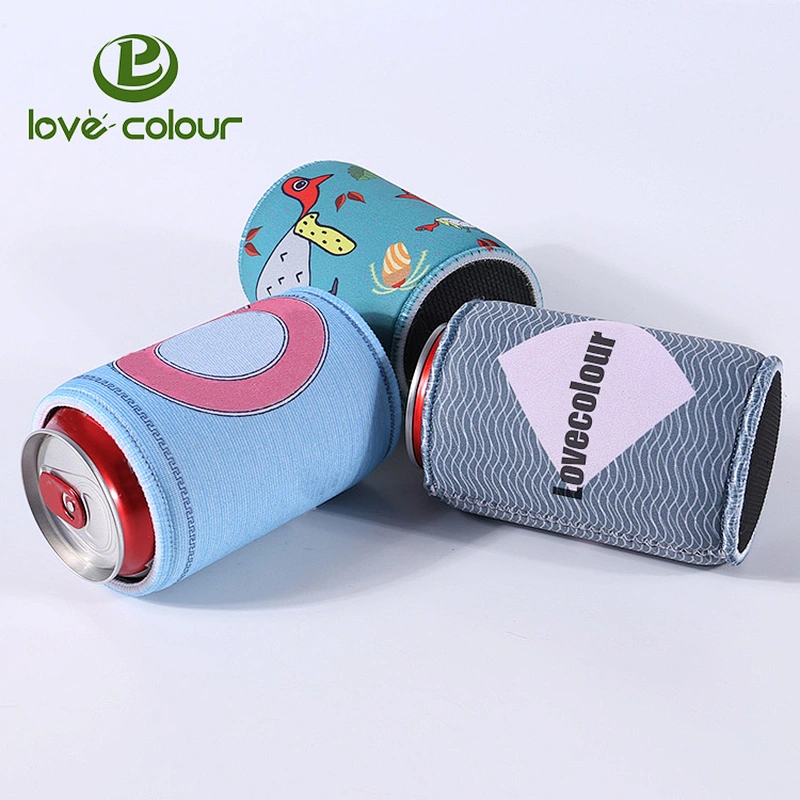Printing cute cartoon neoprene foam stubby holder can cooler folding stuby cooler