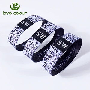 Polyester fancy custom soft elastic wristband bracelet