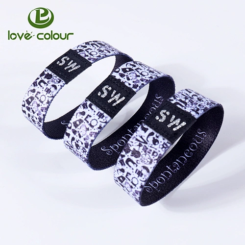 Polyester fancy custom soft elastic wristband bracelet