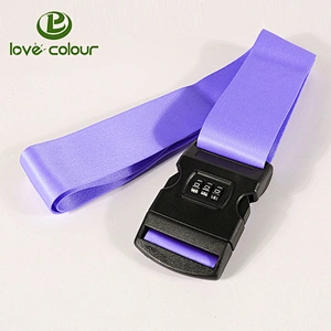 Custom Polyester Red Color Sublimation Luggage Belt With White Release Buckle