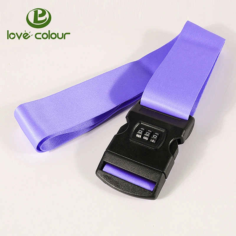 Custom Polyester Red Color Sublimation Luggage Belt With White Release Buckle