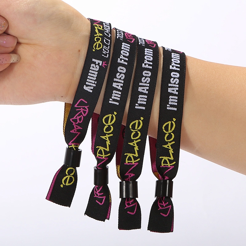 Custom Polyester Cloth Woven Fabric Wristbands
