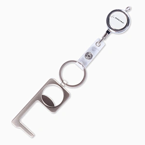 EDC Non Contact No Touch Door Opener Multi-Function Convenient Brass Switch Keychain Artifact Door Opener