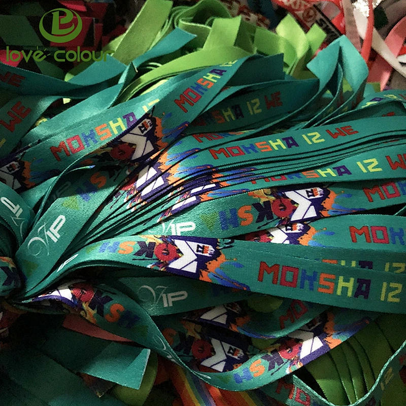 Popular polyester sublimation bracelet fabric concert textile wristband