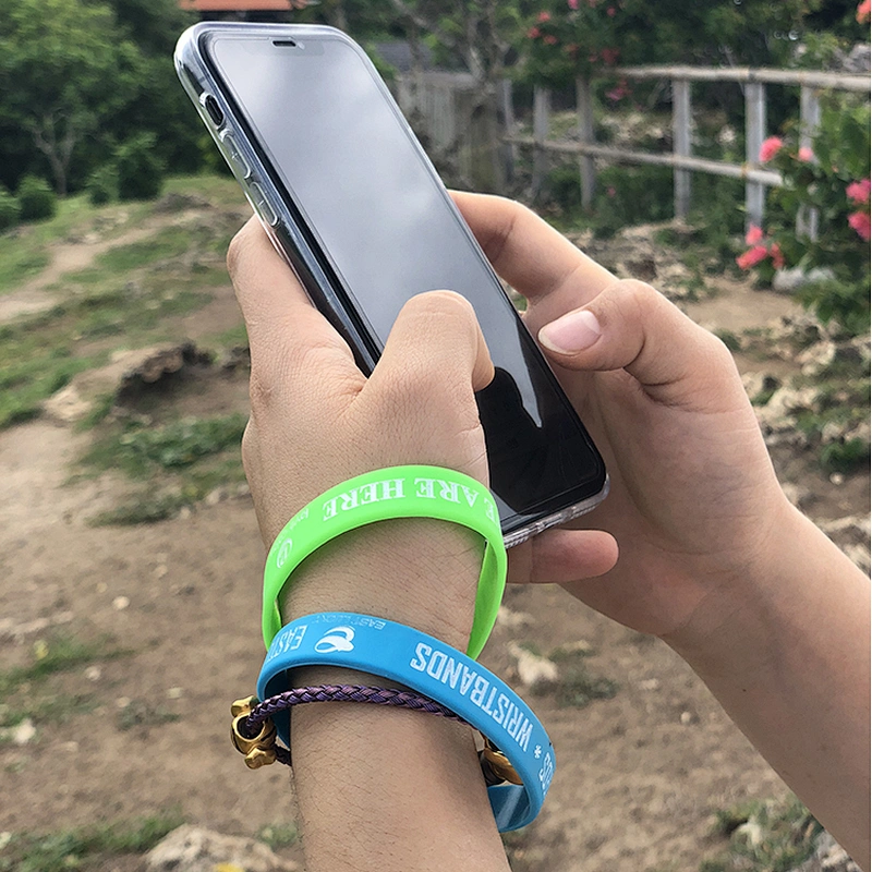 Eco-friendly Silicone Debossed Personalised wristbands bracelet