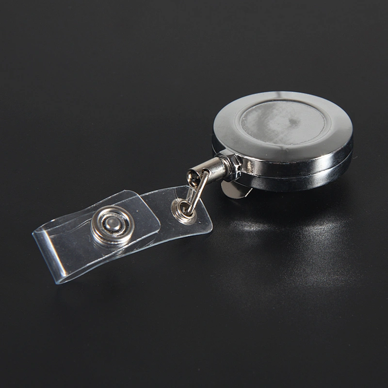Custom Retractable string reel metal magnetic badge reels/ badge holder
