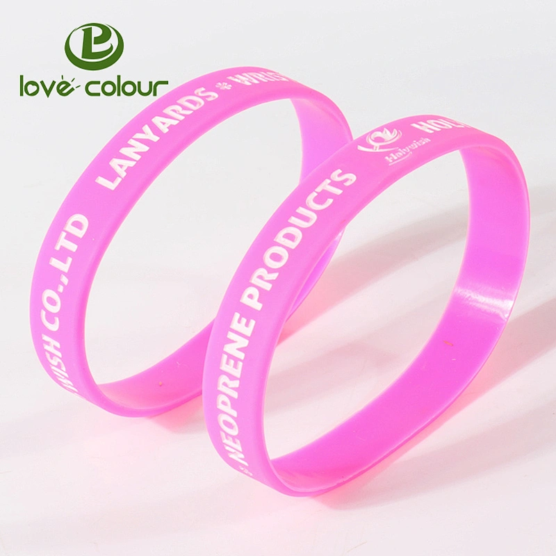 Free sample customizable debossed and color filled silicone bracelets