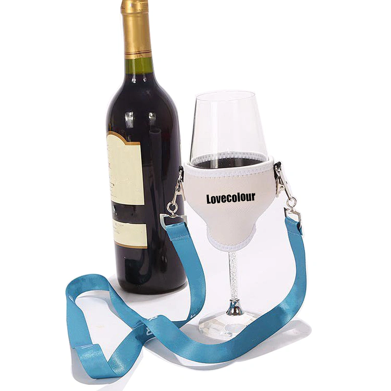 Fashion detachable Lanyard Custom Necklace With Wine Glass Holder