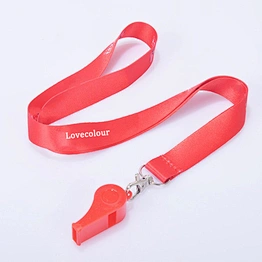 Cheap wholesale custom polyester plastic whistle Lanyards for sport events