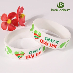 Custom made printed color silicone wristband rubber bracelet