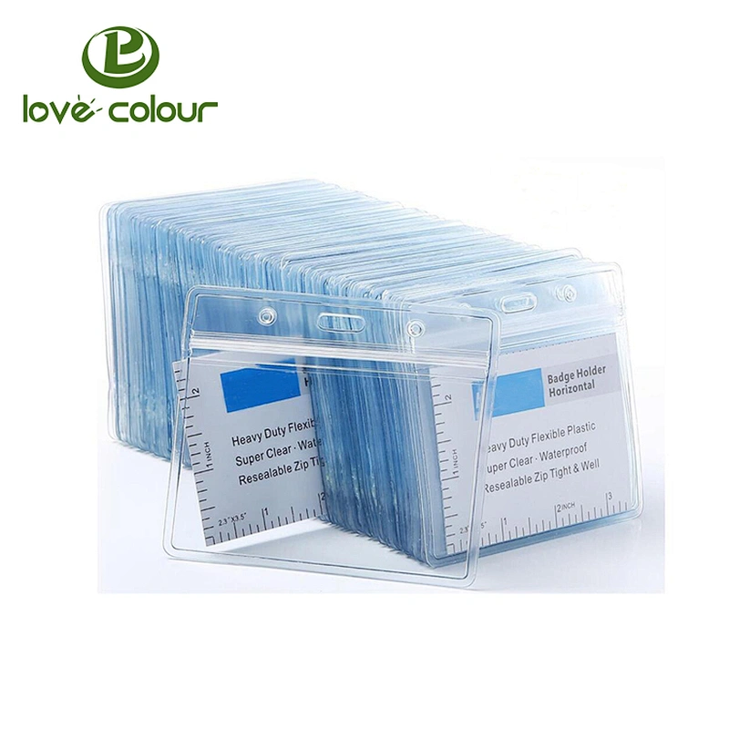 Custom Vertical Hard PVC ID Card Name Badge Holders for School Event