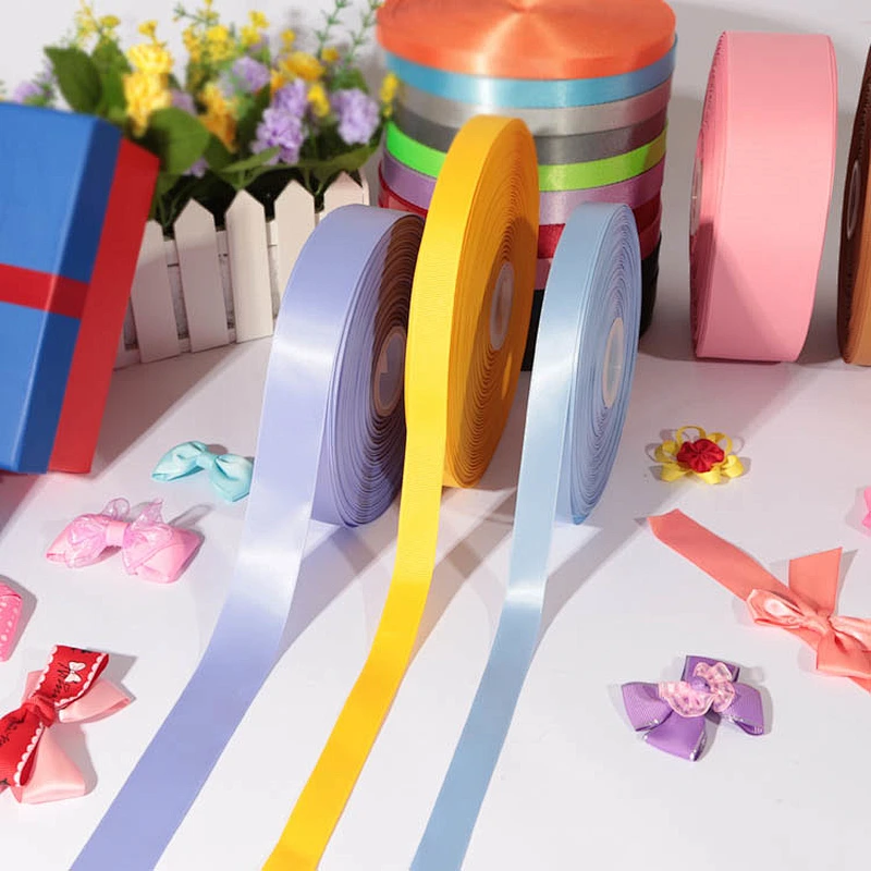 Customized polyester solid color satin ribbons for packing