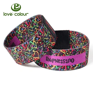 Eco-friendly polyester printing full color custom round elastic wristband