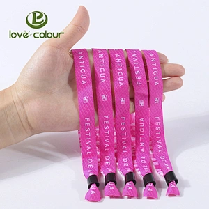 Guangzhou factory direct sale custom textile woven wristband wholesale
