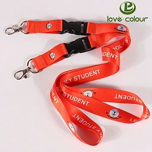 Polyester Customized Flat sublimation Release Give Away Neck Lanyard Strap