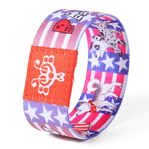 Polyester Custom Eco-Friendly RFID Holiday Event Elastic Wristband