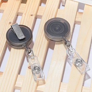 Custom color round shape badge reels with metal clip