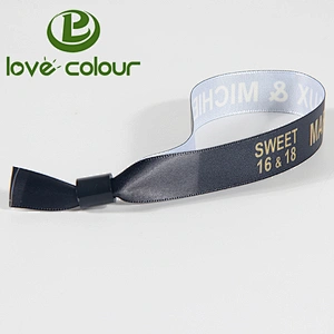 Factory professional custom cheap polyester wristbands/textile fabric bracelet