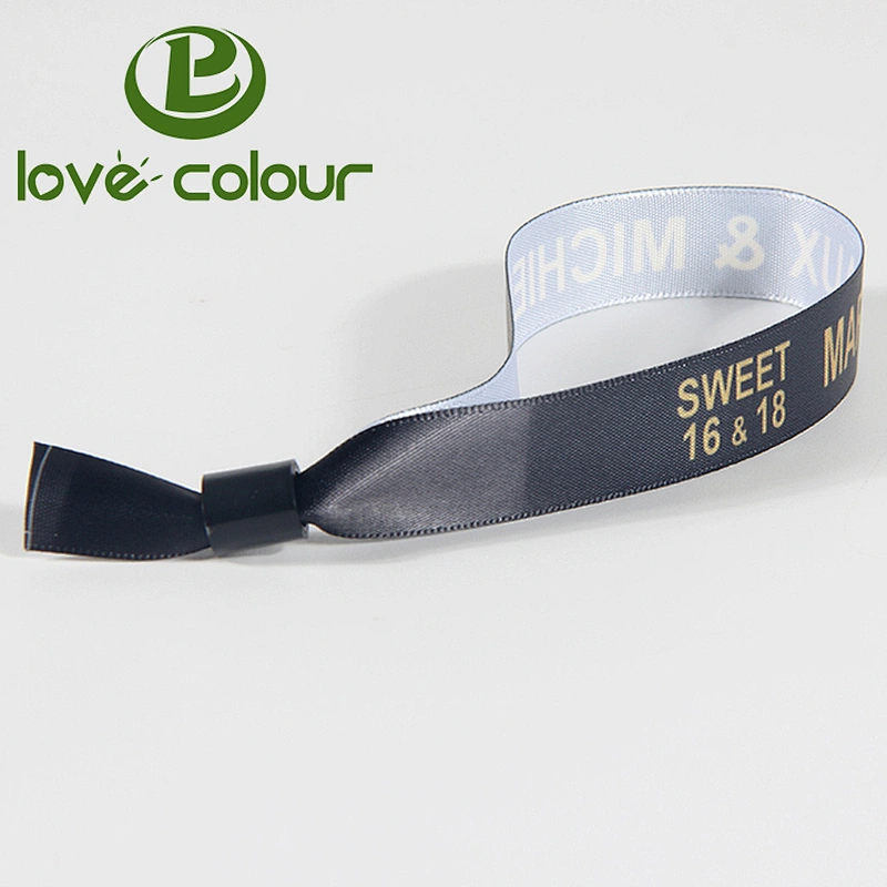 Factory professional custom cheap polyester wristbands/textile fabric bracelet