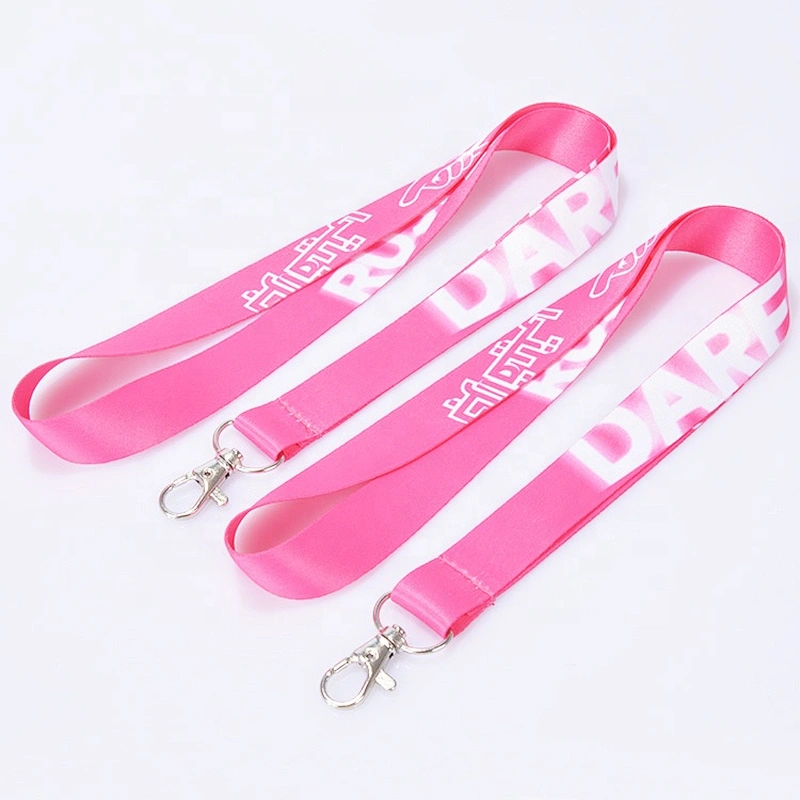 Cheap custom sublimation printing flower lanyard strap with colored buckle