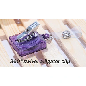 Custom shape light purple retractable plastic badge reel
