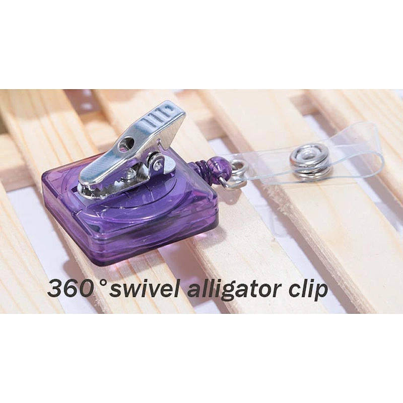 Custom shape light purple retractable plastic badge reel
