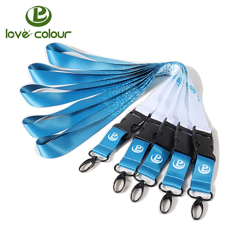 Fashionable personalised sublimation logo lanyard with oval hook