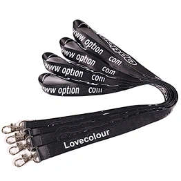 Polyester black sublimation your branded lanyard with metal clip