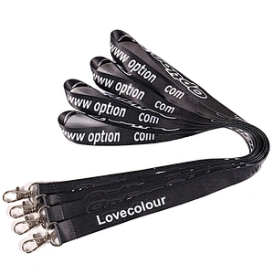 Polyester black sublimation your branded lanyard with metal clip