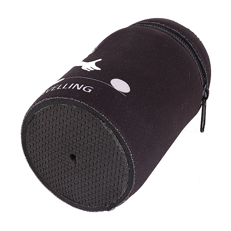 Black color soft neoprene material can cooler with zipper for travel