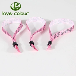 Cheap Printed Fabric/Polyester Satin Wristband/Bracelet For Events/night club