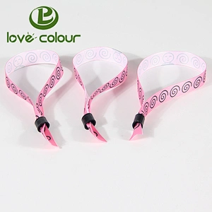 Cheap Printed Fabric/Polyester Satin Wristband/Bracelet For Events/night club