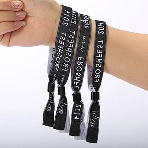 Customized souvenirs printed polyester fabric bracelets wristband cloth wrist band
