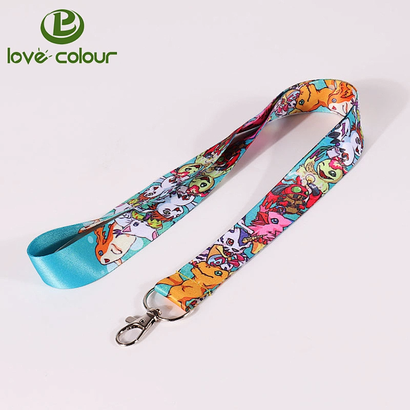 Polyester neck lanyard key chain with custom logo