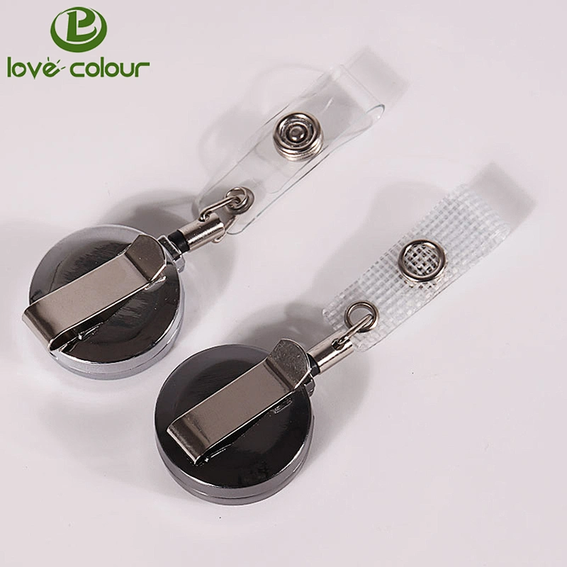 Custom black id badge reel retractable badge holder