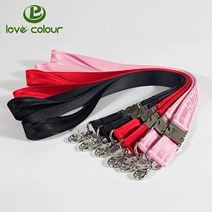 Custom durable nylon lanyards with black metal hook