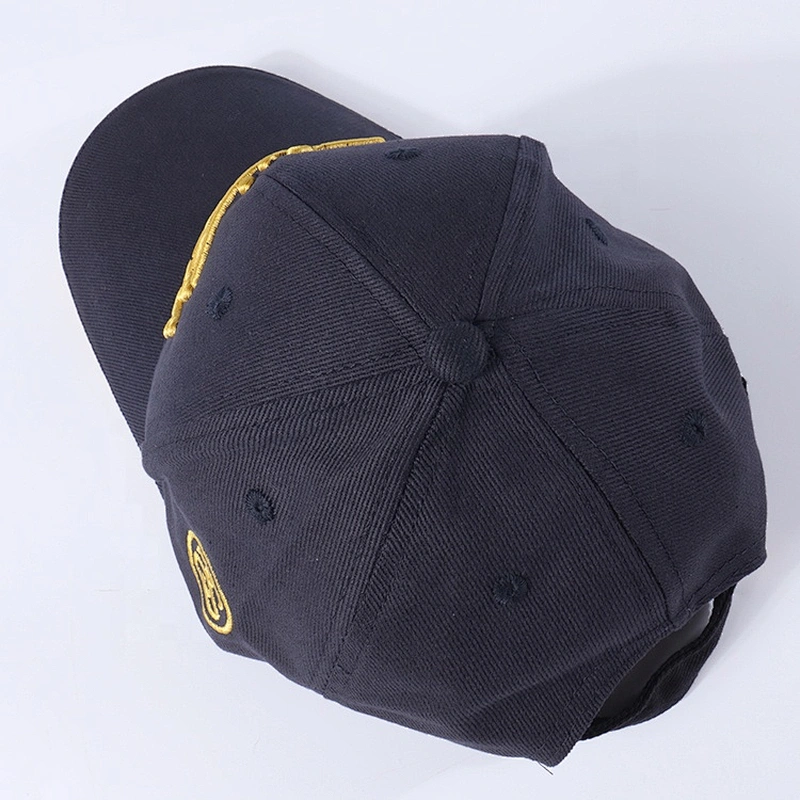 Custom Bulk black embroidery logo 6 panel baseball cap