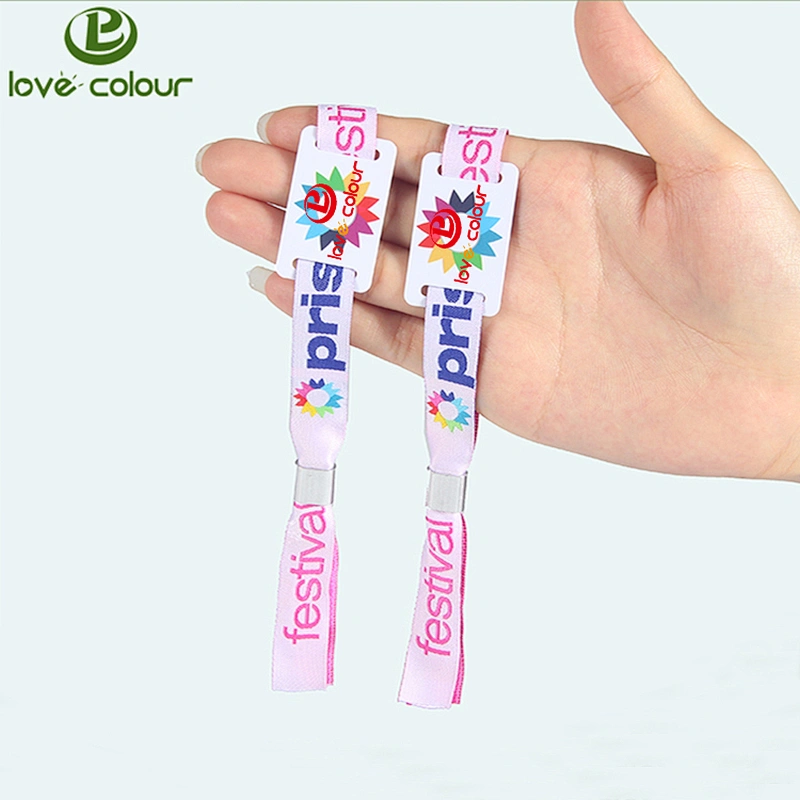 Festival Custom Polyester Fabric Wristband With RFID Access Control