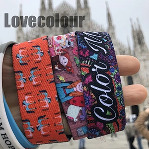 Polyester Printing Elastic Eco-Friendly Fabric Bracelet Elastic Textiles Wristband