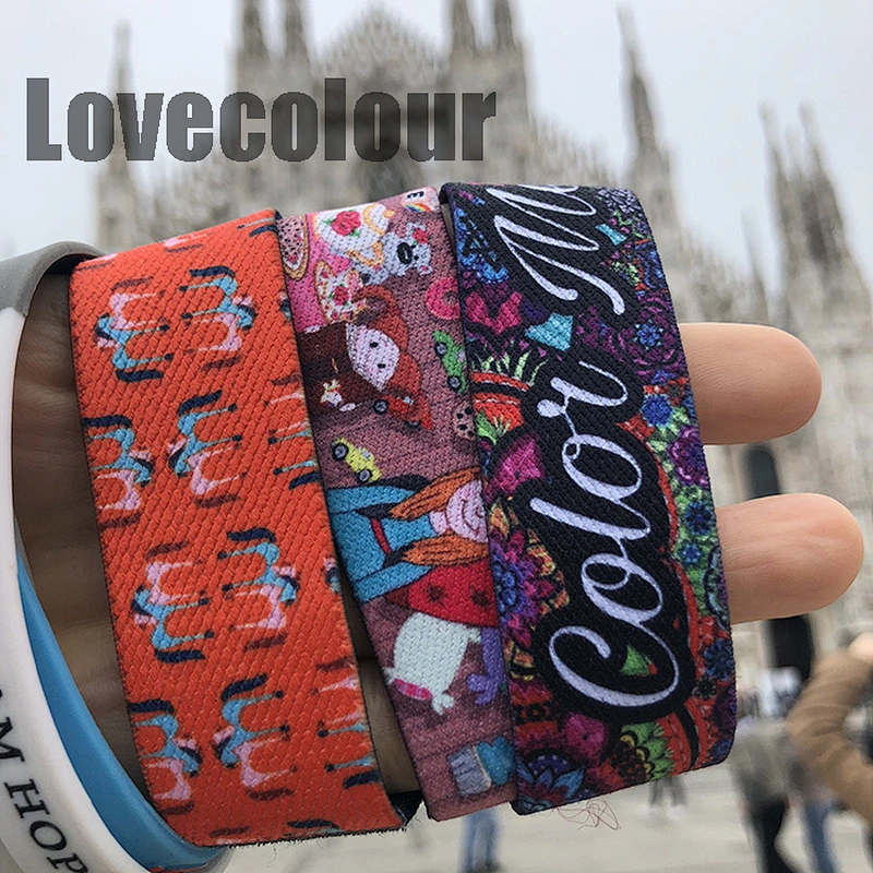 Polyester Printing Elastic Eco-Friendly Fabric Bracelet Elastic Textiles Wristband