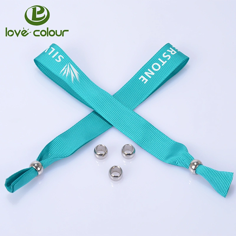 Custom one time use polyester silkscreen printing wristband cloth bracelets