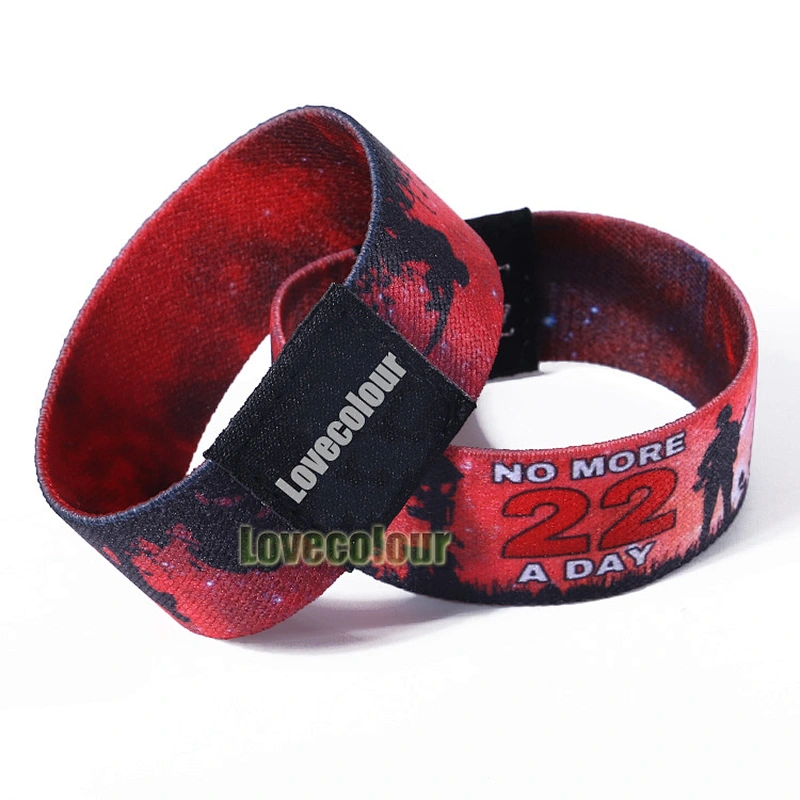 Stretch Fabric Wristband Sublimation Printed Elastic Custom Bracelet