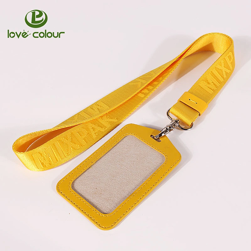 Hot sale custom nylon polyester jacquard lanyard with card holder