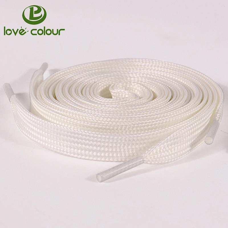Custom Design White Tubular Polyester Shoelaces In The Glow Dark