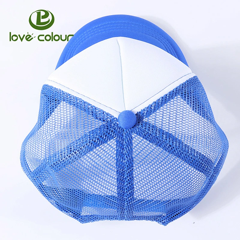 Blank wholesale custom logo 5 panel trucker mesh cap for company