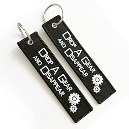 Personalized Custom Fabric Embroidery Key Tags Embroidered Key Chain With Keyring Keychain