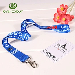 Guangzhou manufacturer cheap custom 3/8''  id card 3/8'' neck lanyards rope with metal clip